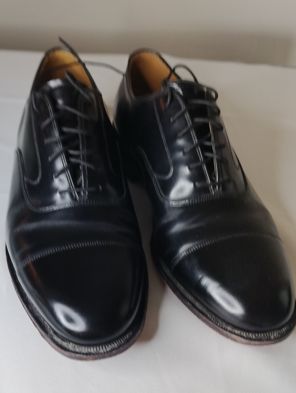 Johnston & Murphy Black Cap-Toe Oxford Dress Shoes